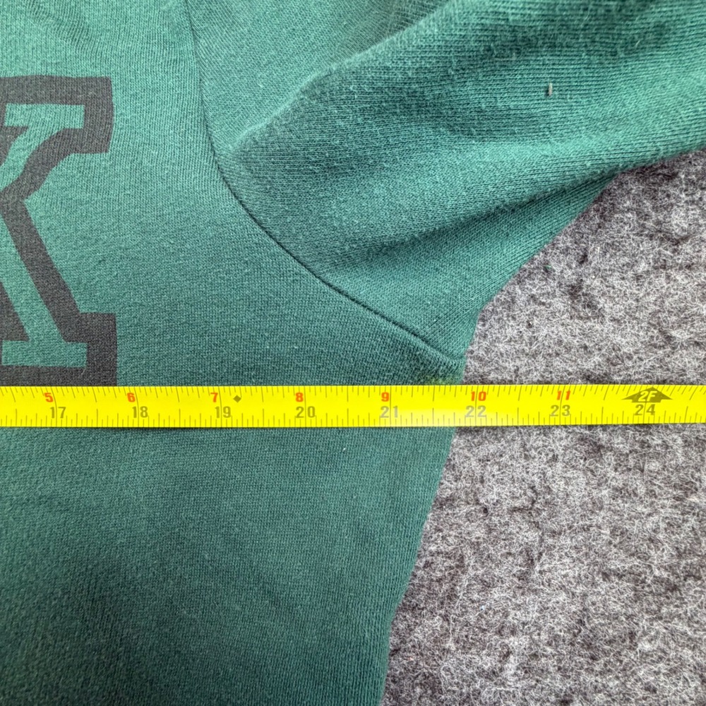 PINK Victoria's Secret Hoodie Women L Green Sherpa Lined Pullover Sweatshirt - Picture 9 of 11